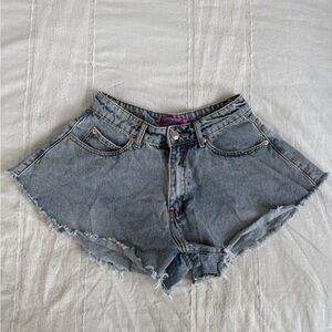 Edikted Koi Flare Denim Women's Shorts